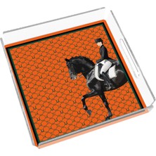 Rosivella Equestrian Orange 24X24 Pleksi Tepsi