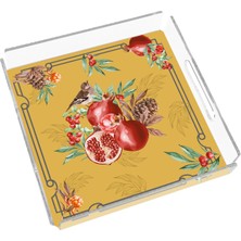 Rosivella Pomegranate Yellow 24X24 Pleksi Tepsi