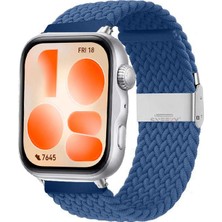 Sneezy Huawei Watch Fit 5 Ile Uyumlu Metal Klipsli Solo Fiberlink Yumuşak Kumaş Örgü Kordon