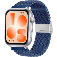 Sneezy Huawei Watch Fit 5 Ile Uyumlu Metal Klipsli Solo Fiberlink Yumuşak Kumaş Örgü Kordon