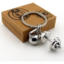 Solfera Gümüş Renk Dambıl Ağırlık Fitness Bodybuilding Halter Metal Anahtarlık KC272