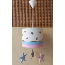 UltraMint Yıldızlı Sarkıtlı Kumaş Avize, Çocuk ve Bebek Odası Için Şık Tasarım