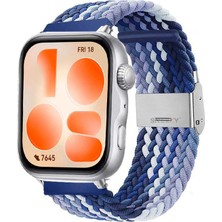 Sneezy Huawei Watch Fit 5 Ile Uyumlu Metal Klipsli Solo Fiberlink Yumuşak Kumaş Örgü Kordon