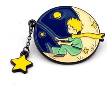 Solfera Le Petit Prince Küçük Prens Olta Yıldız Avı Metal Rozet Yaka Çanta Süsü RX049
