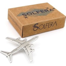 Solfera Uçak Havacı Pilot Hostes Hava Yolları Paslanmaz Çelik Rozet Broş Pin RZ451