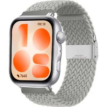 Sneezy Huawei Watch Fit 5 Ile Uyumlu Metal Klipsli Solo Fiberlink Yumuşak Kumaş Örgü Kordon