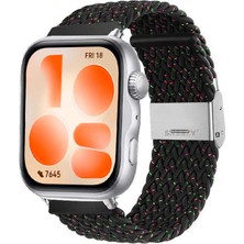 Sneezy Huawei Watch Fit 5 Ile Uyumlu Metal Klipsli Solo Fiberlink Yumuşak Kumaş Örgü Kordon