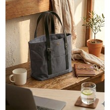 Mandosi Mumlu Kanvas Omuz Çantası - Mıknatıslı, Günlük Kullanım, Ekstra Cepli, Tote Bag - 7256