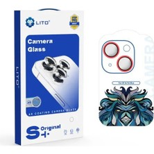 Lito Anti-Reflective iPhone 14/14 Plus Kamera Koruyucu Red