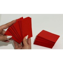 Orbak Kağıtçılık Kırmızı Boş Kelime Kartları Etiket 5X8CM 100 Adet Boş Kart Boş Kartvizit