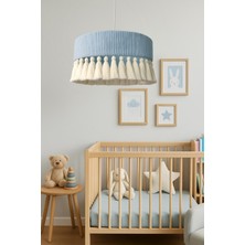 UltraMint Mavi Makrome Avize 35 Cm, Çocuk ve Yaşam Alanları Için Şık Aydınlatma