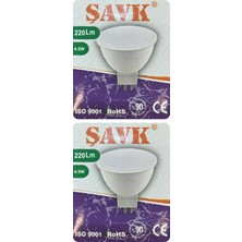 (2 adet) Şavk 12VOLT Ac/dc 4,5W (22W) Beyaz Işık (6500K) GU5.3 DUYLU (Iğne Bacak) LED Çanak Ampul