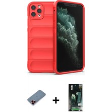 Marsilyan™- iPhone 11 Pro Kılıf Atlas Koleksiyonu - Siyah 360 Mat Full Body Arka Koruyucu + Metal Kamera Lens Koruma Cam - Kı