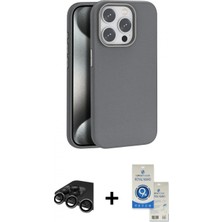 Marsilyan™- iPhone 15 Pro Kılıf Zirve Modern Prime - Şeffaf Royal Nano Ekran Koruyucu + Raze Metal Kamera Lens - Tmgı