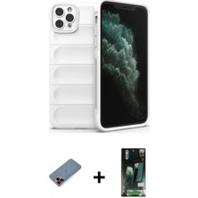Marsilyan™- iPhone 11 Pro Kılıf Atlas Koleksiyonu - Siyah 360 Mat Full Body Arka Koruyucu + Metal Kamera Lens Koruma Cam - Kı