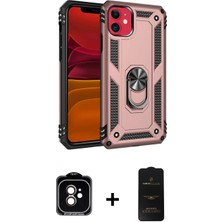 Marsilyan™- iPhone 11 Kılıf Ahenk Klasik Koleksiyonu - Siyah 6d Antistatik Mat Seramik Hayalet Nano Ekran Koruyucu + Pvd Metal Kamera Lens - Tu