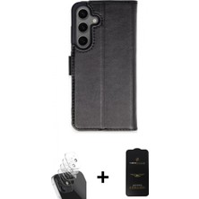 Marsilyan™- Galaxy S24 Plus Kılıf Siluet Işık Serisi - Siyah 6d Antistatik Mat Seramik Hayalet Nano Ekran Koruyucu + Kamera Lens Koruma Cam - Sf