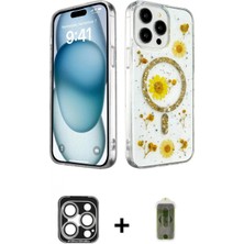 Marsilyan™- iPhone 15 Pro Max Kılıf Kozmos Doku - Siyah Joko Magic 5d Hayalet Cam + Pvd Metal Kamera Lens - Gs