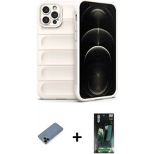 Marsilyan™- iPhone 12 Pro Kılıf Atlas Koleksiyonu - Şeffaf 360 Full Body Arka Koruyucu + Shine Kamera Lens Koruma Cam - Sh