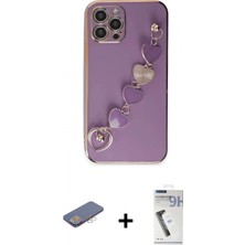 Marsilyan™- iPhone 12 Pro Kılıf Nova Işık Prime - Şeffaf Uv Polymer Nano Ekran Koruyucu + Renkli Kamera Lens Koruma Cam - Pe