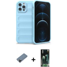 Marsilyan™- iPhone 12 Pro Kılıf Atlas Koleksiyonu - Şeffaf 360 Full Body Arka Koruyucu + Shine Kamera Lens Koruma Cam - Sh