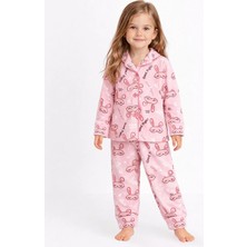 Luggi Baby Bebe Yaka Düğmeli Kız Bebek Pijama Takımı