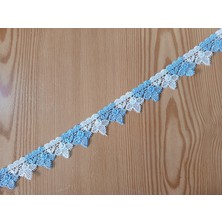Dantelim Renkli Beyaz Çilek Güpür Dantel - 9 Mt.