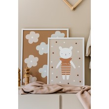 Nt Handmade Çerçeveli Uv Baskı 2'li Ayıcık Desenli Tablo Seti Modern & Şık Çocuk Odası Duvar Dekoru