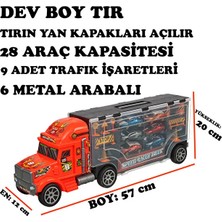 Toysan Büyük Taşiyici Tir 6 Metal Arabali Trafi̇k Seti̇