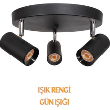 UltraMint 360° Dönebilen Modern Siyah Yuvarlak Avize Seti, Gün Işığı Işıklandırma