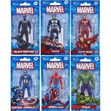 Hasbro 6'lı Set Marvel Orjinal Lisanslı Spiderman , Ironman , Hulk , Capt. America , Black Panther ,