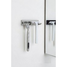 Usin Gri Yapışkanlı Traş Bıçak Bıçağı 2 Jilet Için Kablo Cep Telefonu Tutucu Traş Bıçaklık 2li Jiletlik Banyo Organizer