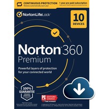 Norton 360 Premium 2026 - 10 Cihaz 1 Yıl Abonelik Hesabı+Key (Win/mac/ios/android)