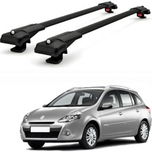 Cross Oto Aksesuarları Clio 3 Grandtour SW 2008-2012 için Ara Atkı Tavan Barı , Araca Özel , Kilitlenebilir Araç Üstü Taşıma Barı (2 Adet)