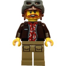 LEGO Aksesuar Moc Custom Minifigür Minifigure Kaşif Çılgın Pilot Sakallı Steampunk