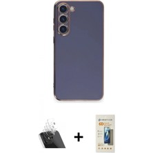 Marsilyan™- Galaxy S23 Plus Kılıf Yankı Serisi - Siyah 6d Mat Seramik Hayalet Nano Ekran Koruyucu + Kamera Lens Koruma Cam - Sf