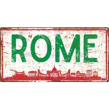 AYNED Print Roma Temalı Eskitme Ahşap Tabela – Dekoratif Duvar Levhası