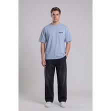 Backlain Mod Style Unisex Oversize Baskılı Tişört %100 Pamuk Günlük Stil