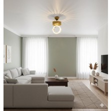 UltraMint Modern Altın LED Avize, Kristal Taş Detaylarıyla Şıklık Katıyor