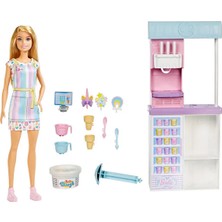 Barbie Dondurma Dükkanı Oyun Seti, Dondurma Yapabilme Özelliği ve Oyun Aksesuarları HCN46