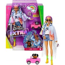 Barbie Extra - Esmer Extra - Renkli Örgü Saçlı Bebek GRN29