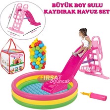 Dolu Kaydırak Büyük Boy Kaydırak Havuz Set Saklama Kutulu