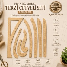 Wood Momente Woodmomente 7 Parça Fransız Model Riga Terzi Cetveli Seti 4mm Mdf Kalıp Cetveli