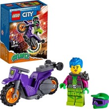 LEGO City Gösteri Motosikleti 60296 - Havalı, Volanlı Gösteri Motosikleti Oyuncak Yapım Seti (14 Par