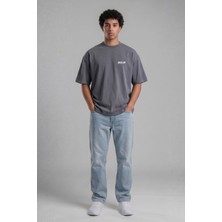 Backlain Mod Style Unisex Oversize Baskılı Tişört %100 Pamuk Günlük Stil