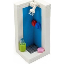 LEGO Aksesuar Moc Custom Minifigür Şehir City Modular Building Bina Banyo Beyaz Mavi Duş