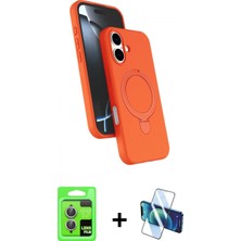 Marsilyan™- iPhone 17 Kılıf Iz Işık Koleksiyonu - Siyah 3D Antistatik Seramik Nano Ekran Koruyucu + Raze Metal Kamera Lens - Akmr