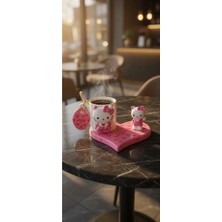 Rivelcandle Hello Kitty Kalp Tabaklı Pembe Türk Kahvesi Fincanı Taş Tozu Üretimi (1 Kişilik)