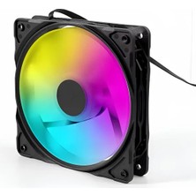 Osqar Zoko 12CM Kasa Içi Uyumlu Rainbow Işıklı Fan 1 Molex Çok Renkli Aydınlatma Özelliği