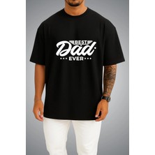 Bahriyeli Collection Oversize Best Dad Evet Göğüs Baskılı Unisex T-Shirt
